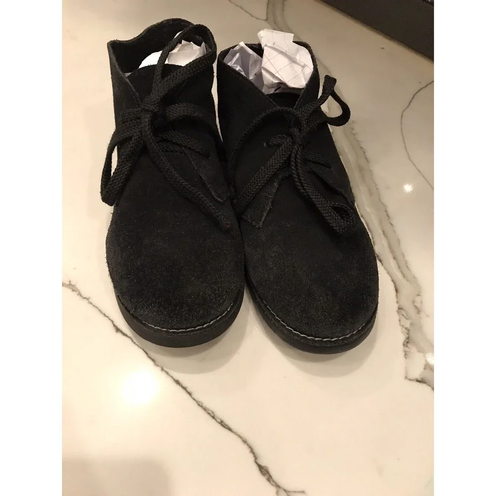 J Crew Crewcuts Boys' Suede Leather Calvert Boots K2  Big Kids Black